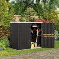 thumbnail image 3 of OFFIGAM 37CuFt Horizontal Resin Storage Shed Black White Lockable Waterproof with 4 Black Shelves 51.57x27.56x44.88in, 3 of 7