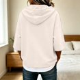 thumbnail image 7 of TZZQ 3/4 Sleeve Hoodie Sweatshirts for Women Drawstring Hood Oversized Pullover Sweatshirt Comfort Plain Long Sleeve Pullover Tops Plus Size Cute Basic Lightweight Hoodie Sweatshirts Beige L, 7 of 7