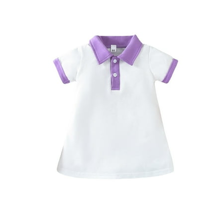 

Girls Dresses Kids Baby Girls Short Sleeve Patchwork Letter Princess Dress Outfits