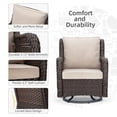 thumbnail image 3 of HOSSLLY New 3 Pieces Outdoor Wicker Swivel Patio Set, 360° Swivel Rocking Patio Chairs of 2 with Side Table and Fabric Cushions,Beige, 3 of 9
