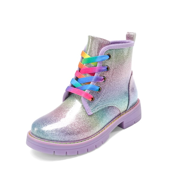 Botas DREAM PAIRS para Niñas con Brillo, Arcoíris, Cordones y Cierre