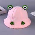 thumbnail image 1 of Up To $10 Bucket Hats Pink Children Fisherman Hat Fashionable Cartoon Frog In Autumn and Winter Cute Adjustable Warm, 1 of 3