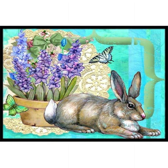 Springtime Easter Rabbit Indoor & Outdoor Mat, 18 x 27 in.