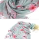 thumbnail image 3 of Bufanda de seda Minnieouse estampado floral pañuelo ligero elegante lujo playa moda verano azul, 3 of 6