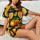 thumbnail image 4 of Fotbe Tangerine Conjunto de Pijama Estampado para Mujer, 2 Piezas, Ropa de Dormir con Camiseta de Manga Corta y Shorts Suaves-Small, 4 of 6