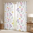 thumbnail image 2 of Homewish Watercolor Floral Blackout Curtains Set of 2 (52x84 Each),Rustic Western Flower Window Curtains,Pink White Purple Curtains and Drapes For Girls Teens,Luxury Bedroom Decor, 2 of 6