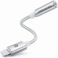 thumbnail image 1 of wonima11 UNBREAKcable Headphones Adapter for iPhone, MFi Certified Lightning to 3.5mm Jack Converter with Apple Original Chip Compatible for iPhone 14/13/12/11/Pro/SE/Xs MAX/XR/X/8/iPad/iPod - Silvery, 1 of 1