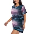 thumbnail image 2 of Lsque lighthouse Waves Torrential Rain Women's Short-Sleeved Pajama Set - 2 Piece Soft and Lightweight Sleepwear Set-XX-Large, 2 of 9