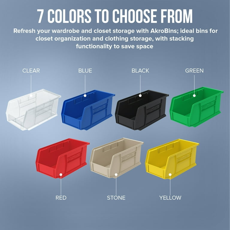 Akro-Mils Stackable Storage Bins, AkroBins 30230, 11x5x5, Clear