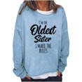 thumbnail image 1 of Sudadera de gran tamaño con estampado de letras y texto divertido para mujer, cuello redondo, manga larga, suelta, blusa individual Fridja  hkj2112, 1 of 5