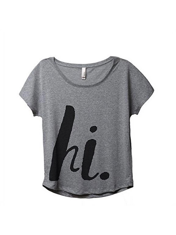 Hi Womens Slouchy Shirt Tee Heather Grey Large