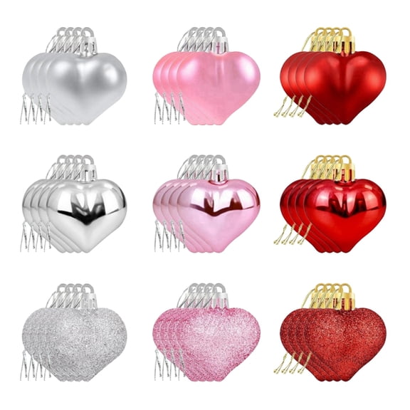 Uqiangy 2" Heart Hanging Ornamentstree|Valentines Heart Decorations|for Valentine’S Day Wedding Christmas Tree Mother'S Day Anniversary Party Decoration(36Pcs)