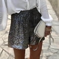 thumbnail image 2 of Shorts for Women Sequin High Waist Metallic Glitter Festive Sparkly Sexy Hot Pants Womens Shorts Casual, 2 of 4