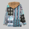 thumbnail image 5 of Mens Thermal Quilted Lined Flannel Shirts Jackets Hooded Button Down Long Sleeve Shirt Cozy Warm Winter Flannel Coats Thickened Plaid Jacket, 5 of 6