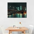 thumbnail image 2 of Nawypu  Single Panel Canvas Prints Wall Art Pictures NY City New York Skyline night Framed Decor Living Room Bedroom Home, 2 of 4