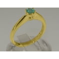 thumbnail image 2 of LBG British Made 18k Yellow Gold Natural Emerald Womens Promise Ring - 33 size options - Size 8.75, 2 of 7