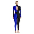 thumbnail image 2 of TiaoBug Womens Full Body Gymnastics Leotard Long Sleeve Skating Bodysuit Unitard Ballet Dance Jumpsuit Blue M, 2 of 6