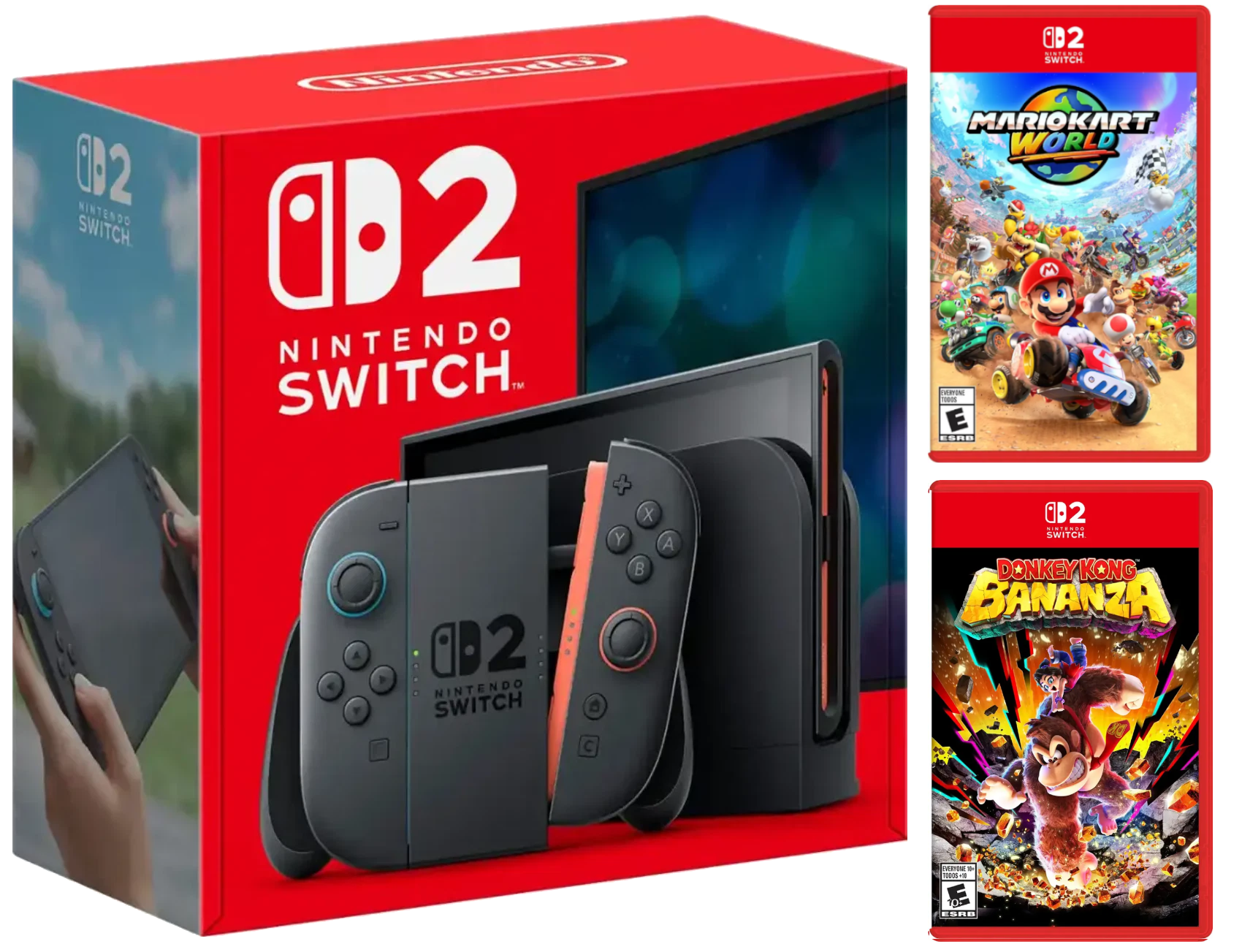 Nintendo Switch 2 Gaming Console with Mario Kart World and Donkey Kong Bananza Bundle