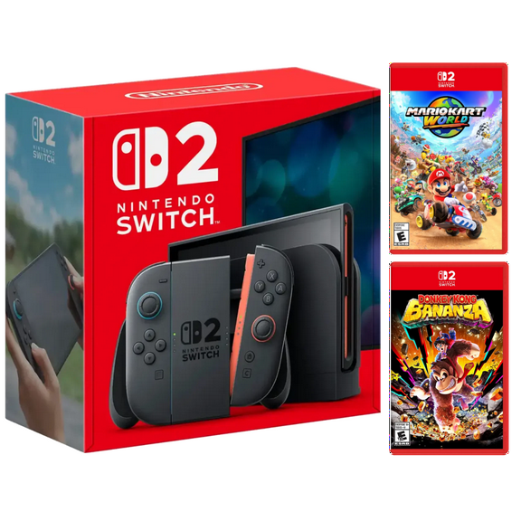 Nintendo Switch 2 Gaming Console with Mario Kart World and Donkey Kong Bananza Bundle