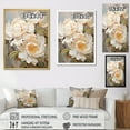 thumbnail image 4 of Designart "Blissful Beige Peony Fragrance" Peonies Floater Framed Canvas Prints, 4 of 5