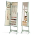 thumbnail image 1 of Gymax Mirrored Jewelry Armoire Standing Jewelry Cabinet w/ Full-Length Mirror Inner Makeup Mirror, 1 of 10
