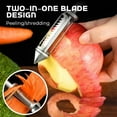 thumbnail image 6 of 5-in-1 Stainless Steel Multifunctional Vegetable and Fruit Peeler Set with Non-Slip Handle, Kitchen Slicer, Shredder, Zester, and Ice Shaver for Apples, Carrots, Cucumbers, Potatoes, Squash, Zucchini, 6 of 9