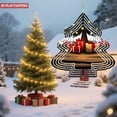 thumbnail image 4 of Stylish Metal Hanging Christmas Tree Wind Spinner - Festive Design with Ornaments & Lights for Garden & Yard Decor, 4 of 7