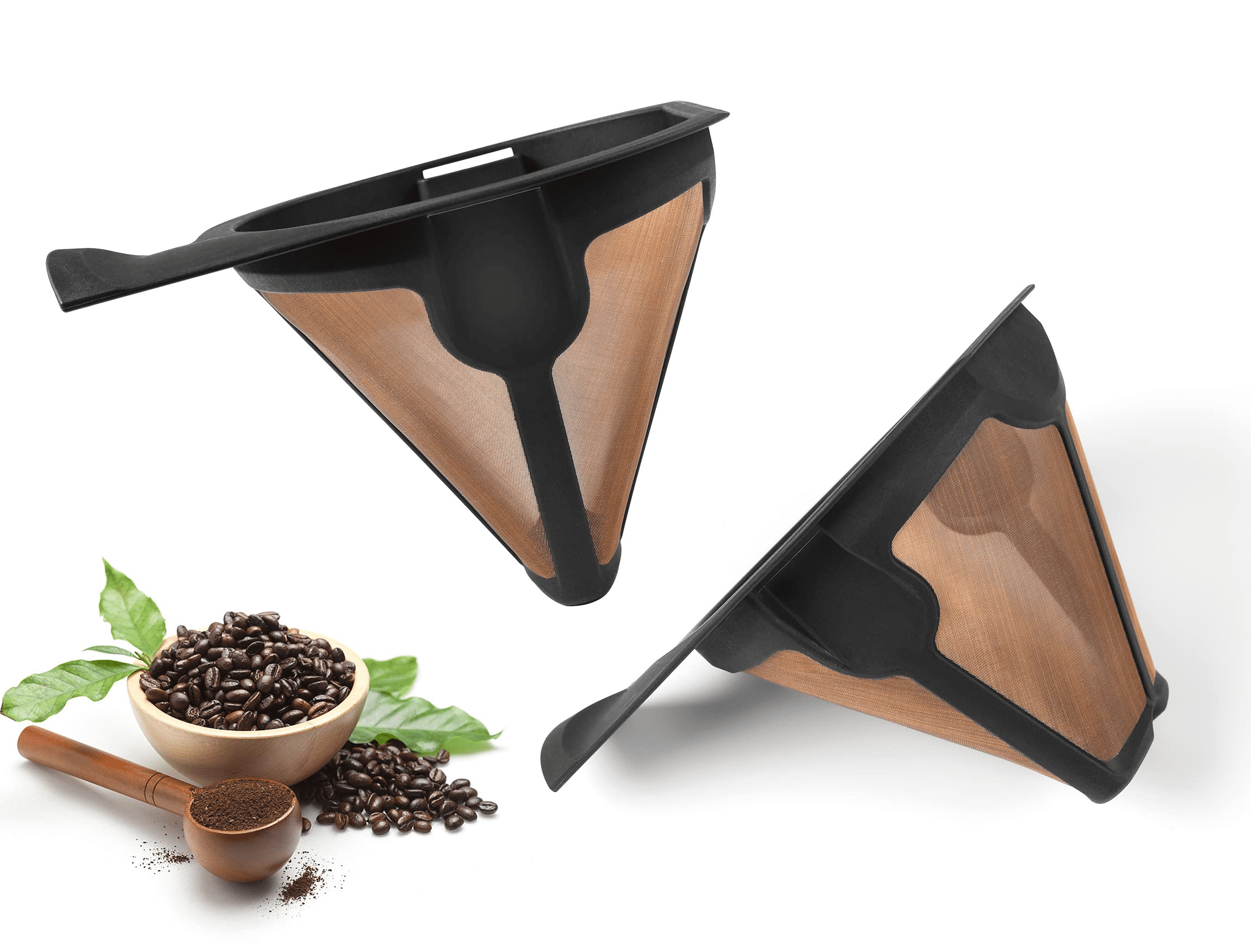 2 Pack Cone Reusable Coffee Filters Replacement for Ninja Coffee Bar