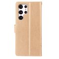 thumbnail image 3 of Cute Butterfly Phone Case for Samsung Galaxy S24 Ultra (2024) - Lightweight Faux Leather/TPU Folio Wallet Case with View Stand / Card Slots Features, Protective Portable Cover Shell, Gold, 3 of 7