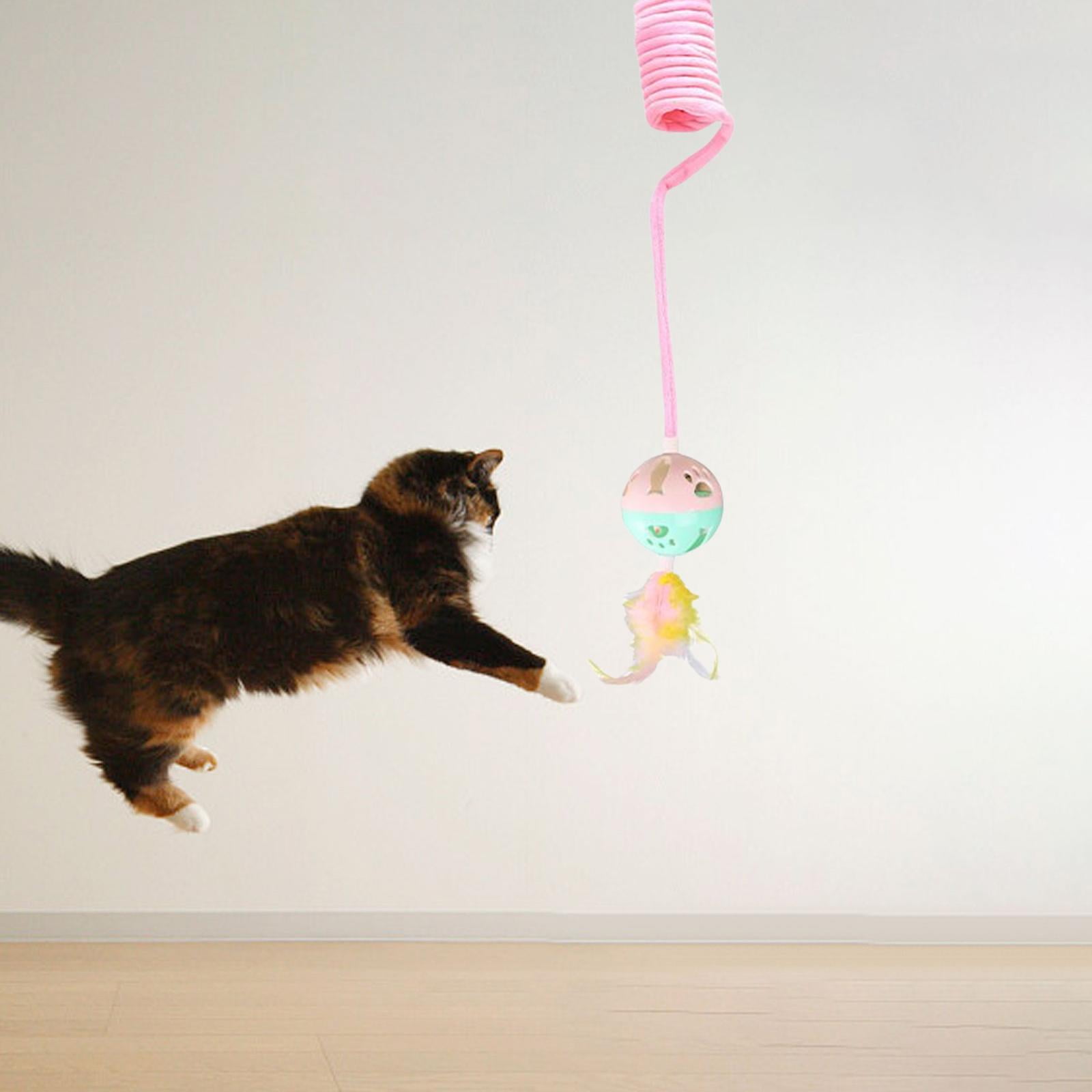 TOOYFUL 5x Cat Kitten Toy, Exercise Fuzzy Balls Indoor Elastic Rope Pet Supplies Cat Toy Flexible Rope Amusement Retractable