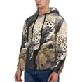 thumbnail image 3 of Pofeuu Graceful Snow Leopard Print Mens Casual Hooded Collar Drawstring Hoodies Pullover Sweatshirts Casual Long Sleeve Shirts-Medium, 3 of 7