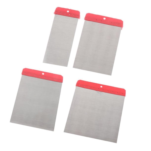 Paquete de 4 cuchillos espátula para aplicar espátula, yeso, cemento, acero inoxidable, A