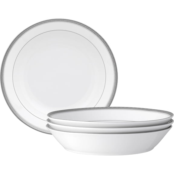 Noritake Charlotta Platinum Dinner Bowls, Set of 4