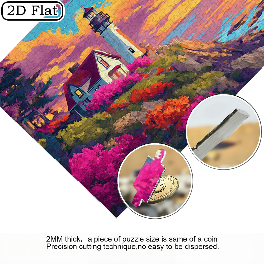 A Box of (1000pcs) Adult Puzzles, with a Gorgeous Sunset Design, Challenging, Suitable. 29.4*19.6 in
