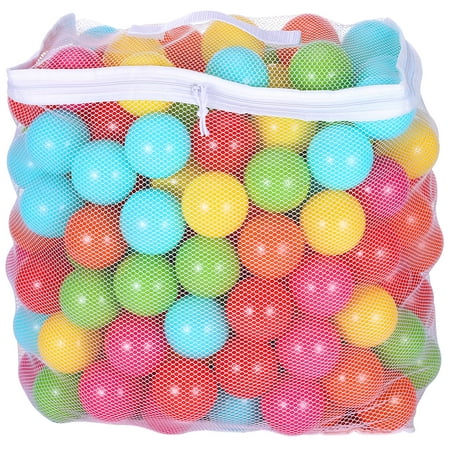 BalanceFrom Phthalate Free BPA Free Non-Toxic Crush Proof Play balls Pit Balls- 6 Bright Colors in Reusable and Durable Storage Mesh Bag with Zipper