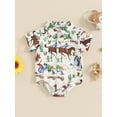 thumbnail image 2 of Suealasg Western Baby Boy Romper 3 6 12 18 Months Infant Boys Short Sleeve Horse Print Lapel Bodysuit Newborn Summer Jumpsuits Clothes, 2 of 7