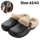 thumbnail image 1 of Zapatillas impermeables para mujer y hombre, zuecos forrados de piel, zapatos de jardín de invierno, zapatillas cálidas para el hogar, mulas para interiores y exteriores Levamdar 221841-2, 1 of 8