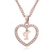thumbnail image 1 of Collar con colgante de corazón de cristal de oro rosa 26 letras Qarigey, 1 of 5