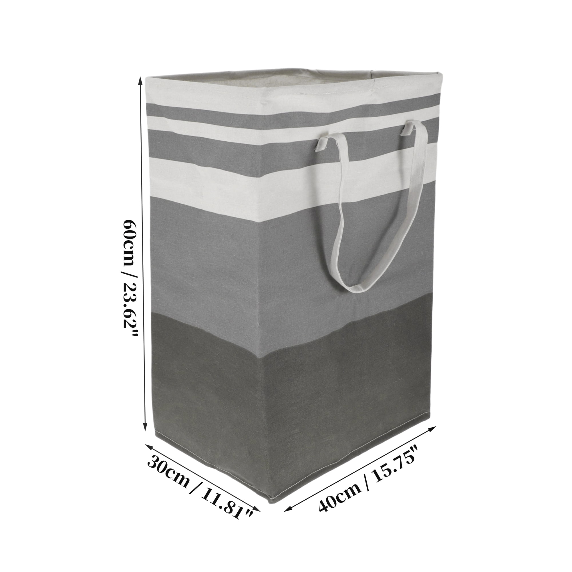Unique Bargains Laundry Basket, Foldable Laundry Hamper with Handles Gray