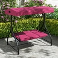 thumbnail image 2 of Gymax Converting Patio Swing Chair Porch Swing Bed w/Adjustable Canopy & Thickened Cushion Wine, 2 of 9