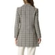 thumbnail image 3 of CHAQUETA BLAZER DE TWEED A CUADROS DOBLE BOTÓN CON SOLAPA NOTCH PARA MUJERES INSPIRADA EN CHIC M MARRÓN, 3 of 6