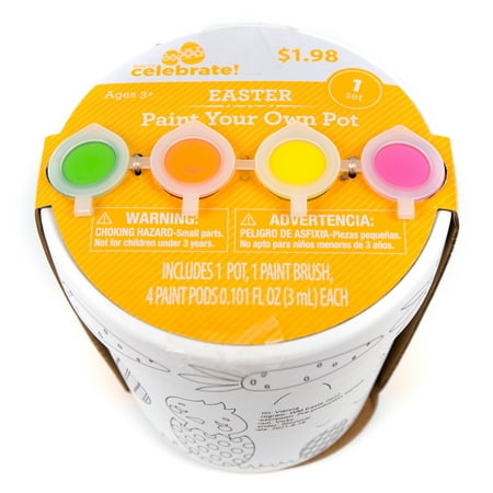 Way To Celebrate Easter Paint Your Own Bunny Pot, Ages 3+