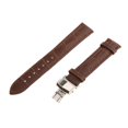 thumbnail image 3 of facefd Leather Watch Band Butterfly Deployment Clasp Buckle Coffee 18mm, 3 of 8