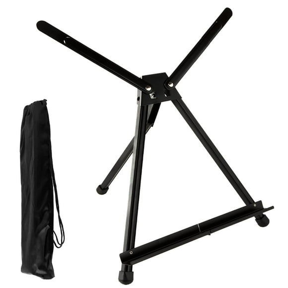 SoHo Urban Artist Black Aluminum Tabletop Easel Stand, Portable Easel for Display, Painting Canvas and More, Set of 10