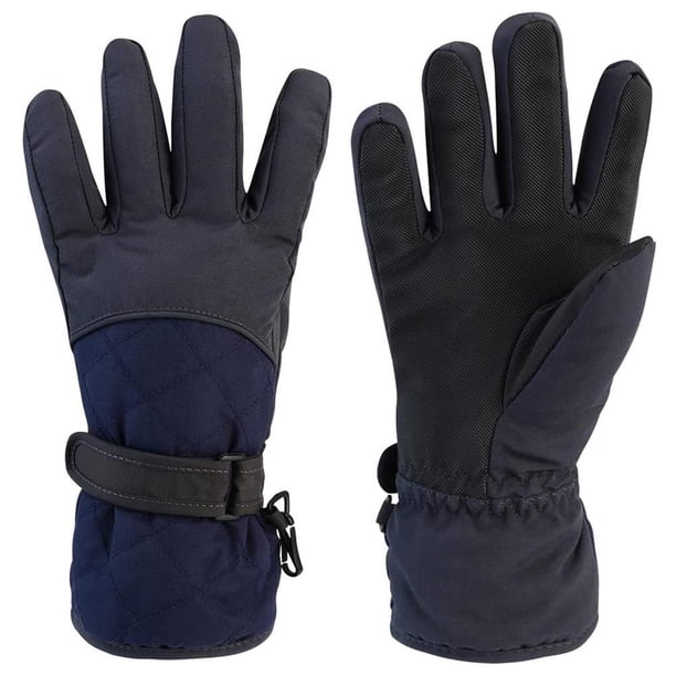 Greeniant Guantes de esquí para niños, cubierta de manos profesional para niños, guante deportivo de invierno para exteriores para mujeres, Ciclismo Negro