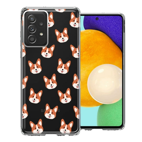 MUNDAZE For Samsung Galaxy A52 Shiba Inu Polkadots Design Double Layer Phone Case Cover