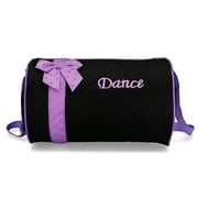 Girls Dance Duffle Bag Quilted with Bow (Black/Lavender)