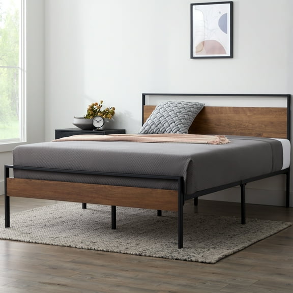 Rest Haven Ashland Metal and Wood Platform Bed , Multiple Sizes, Multiple Colors