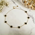 thumbnail image 7 of JeenMata Black Flower Station Necklace in Yellow Gold Plated, 7 of 7