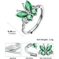 thumbnail image 5 of 925 Sterling Silver Butterfly Ring,Adjustable Silver Birthstone Rings for Women,Dainty Butterfly Stackable Rings Gifts for Her, 5 of 16
